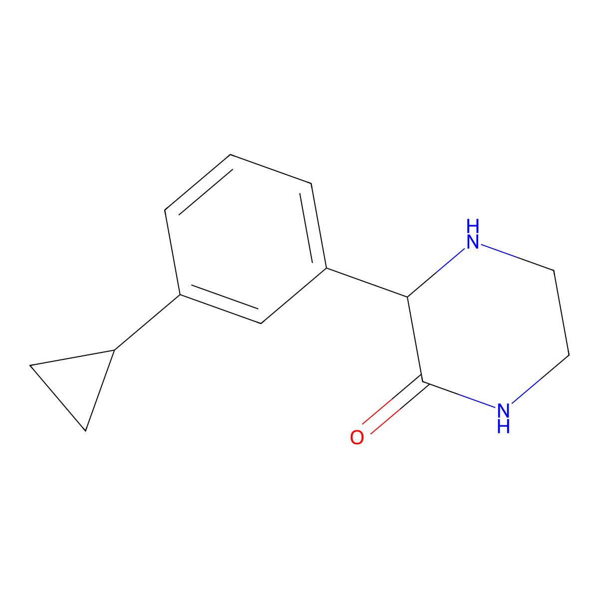 3-(3-Cyclopropylphenyl)piperazin-2-one molecular structure, CAS 1538837-53-4