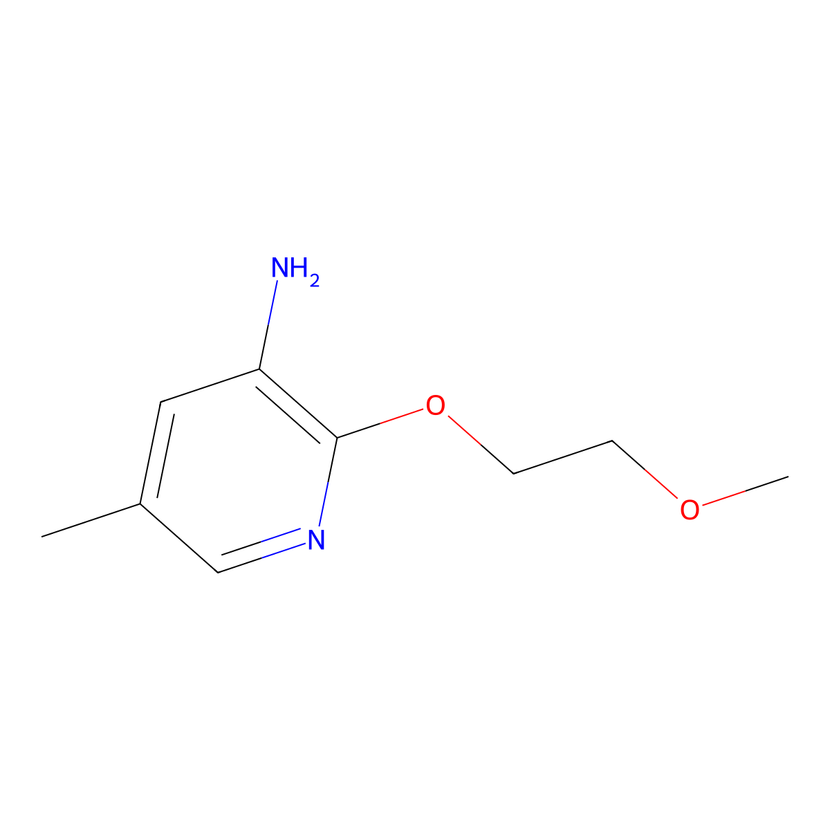2-(2-Methoxyethoxy)-5-methylpyridin-3-amine molecular structure, CAS 1538846-99-9