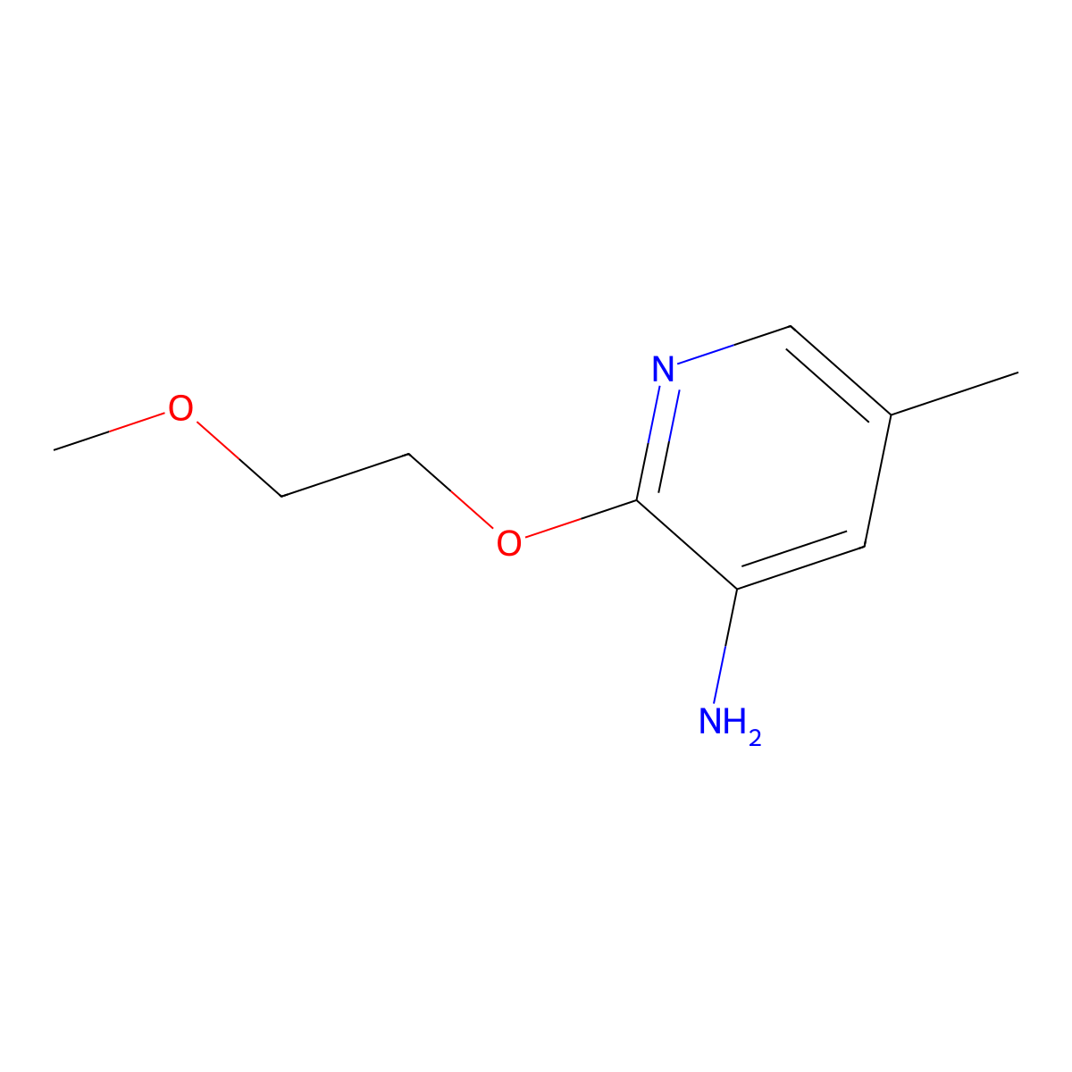 2-(2-Methoxyethoxy)-5-methylpyridin-3-amine molecular structure, CAS 1538846-99-9