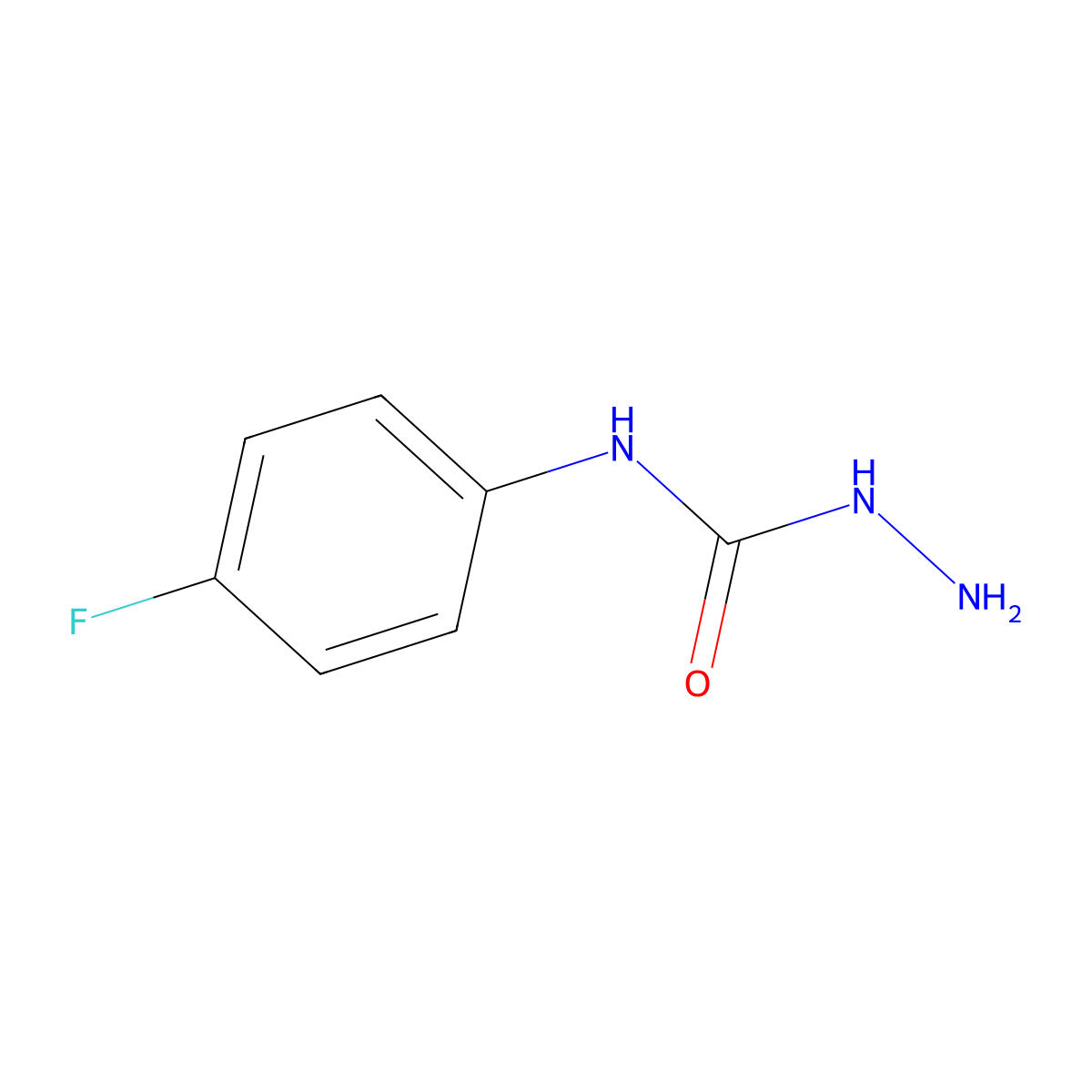 Hydrazinecarboxamide, N-(4-fluorophenyl)- molecular structure, CAS 153885-60-0