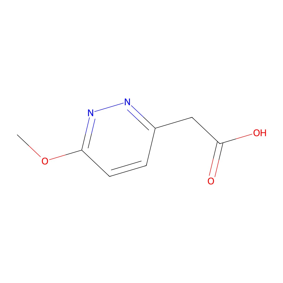 2-(6-Methoxypyridazin-3-yl)acetic acid molecular structure, CAS 1538851-76-1