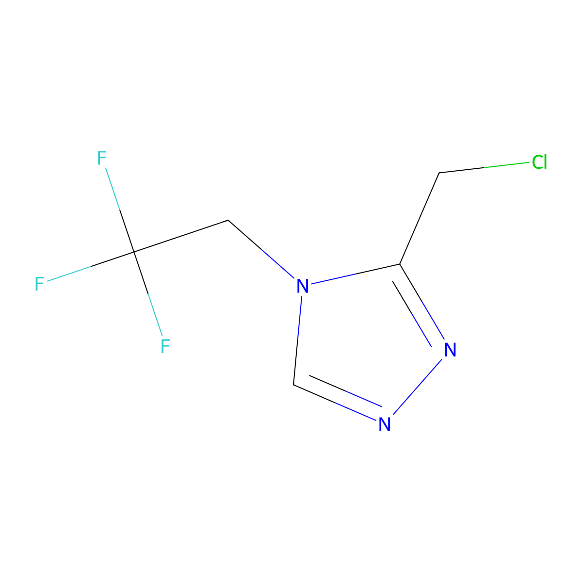 3-(chloromethyl)-4-(2,2,2-trifluoroethyl)-4H-1,2,4-triazole molecular structure, CAS 1538865-71-2