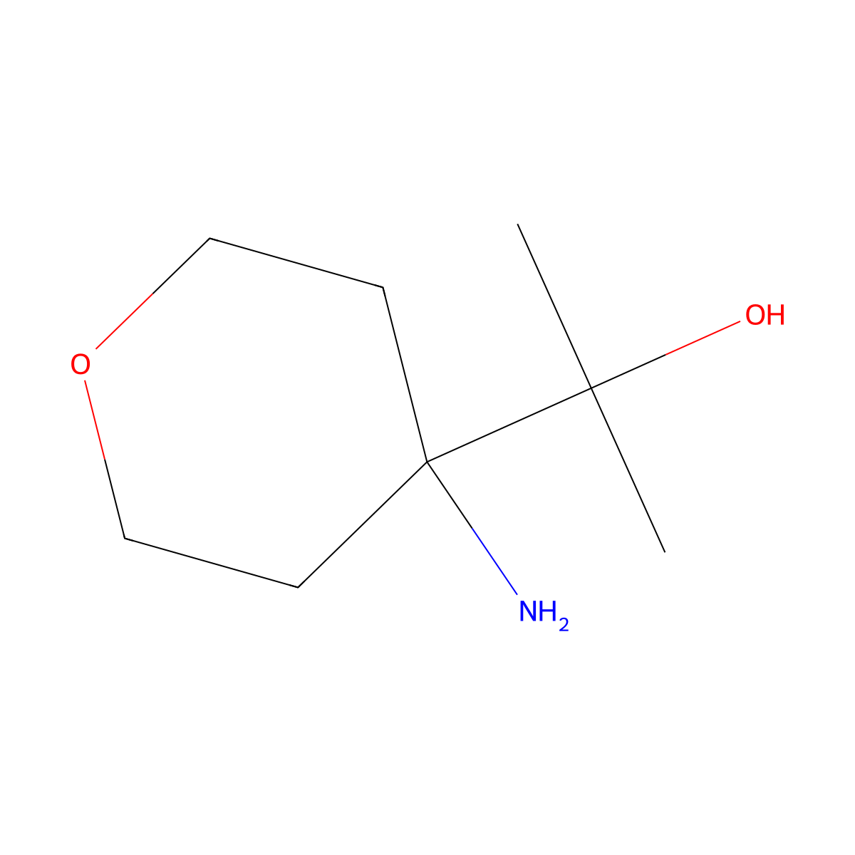 2-(4-Aminooxan-4-yl)propan-2-ol molecular structure, CAS 1538872-64-8