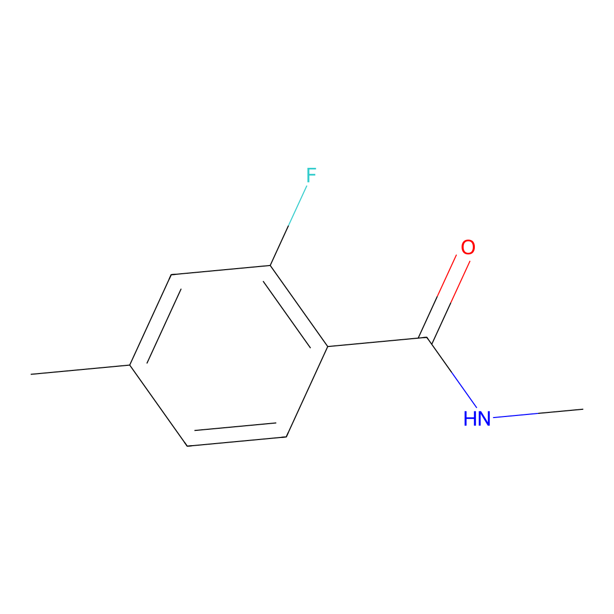 2-fluoro-N,4-dimethylbenzamide molecular structure, CAS 1538873-31-2