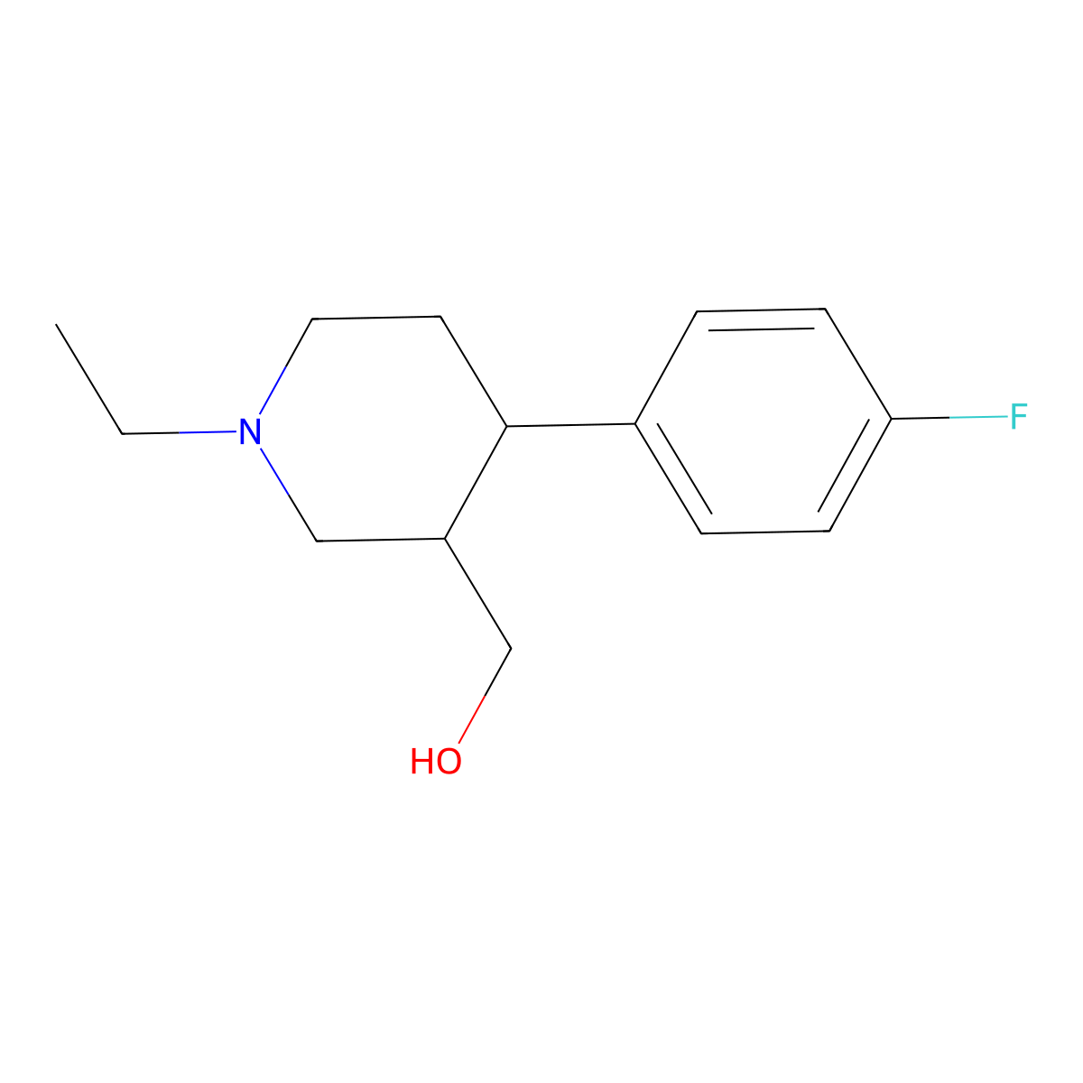 ((3S,4R)-1-Ethyl-4-(4-fluorophenyl)piperidin-3-yl)methanol molecular structure, CAS 153888-27-8