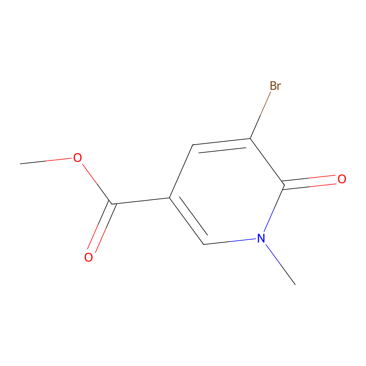 Methyl 5-bromo-1-methyl-6-oxo-1,6-dihydropyridine-3-carboxylate molecular structure, CAS 153888-47-2