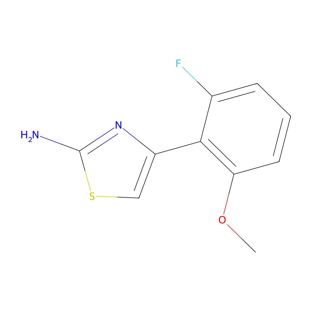 4-(2-Fluoro-6-methoxyphenyl)thiazol-2-amine molecular structure, CAS 1538891-27-8