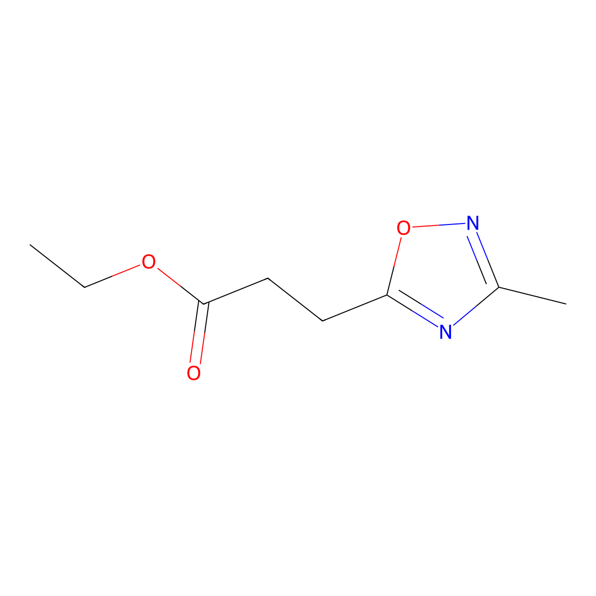Ethyl 3-(3-methyl-1,2,4-oxadiazol-5-YL)propanoate molecular structure, CAS 1538896-98-8