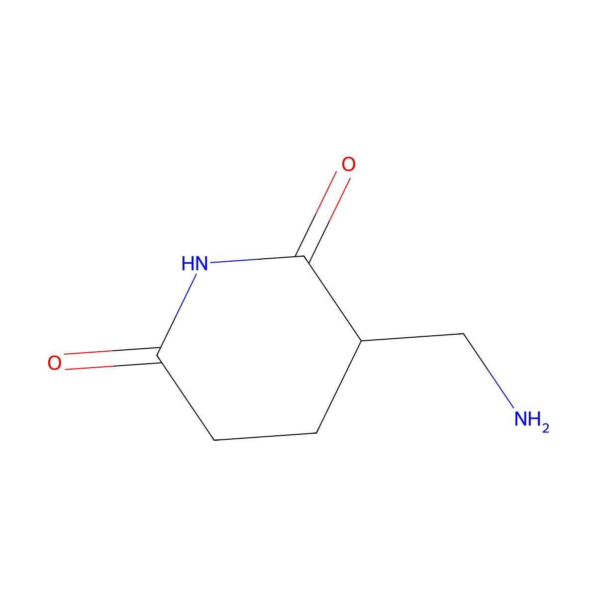3-(Aminomethyl)piperidine-2,6-dione molecular structure, CAS 1538911-56-6