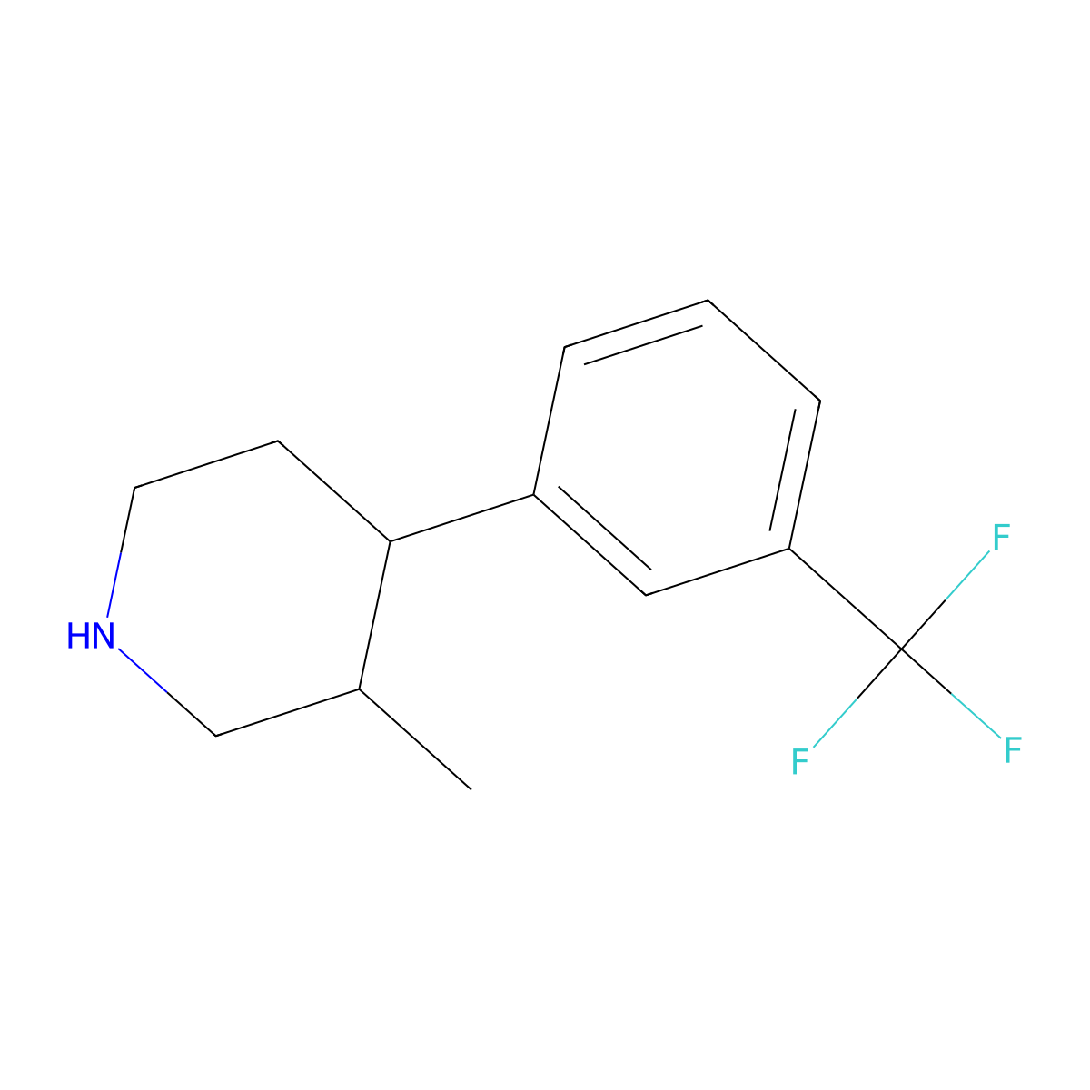 3-Methyl-4-[3-(trifluoromethyl)phenyl]piperidine molecular structure, CAS 1538913-19-7