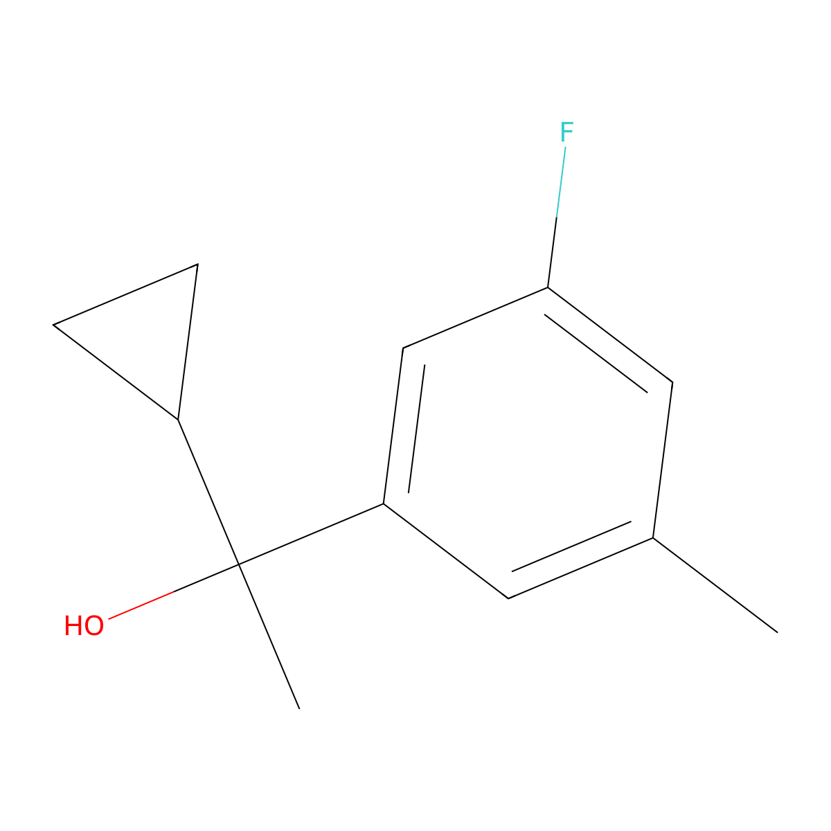 1-Cyclopropyl-1-(3-fluoro-5-methylphenyl)ethanol molecular structure, CAS 1538921-84-4