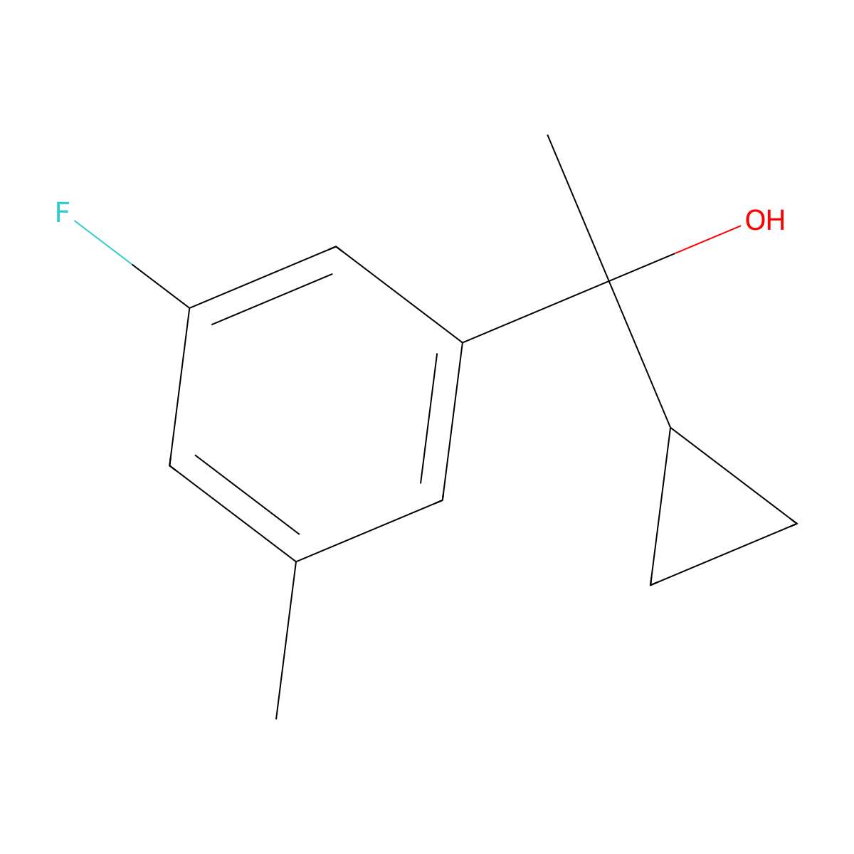 1-Cyclopropyl-1-(3-fluoro-5-methylphenyl)ethanol molecular structure, CAS 1538921-84-4