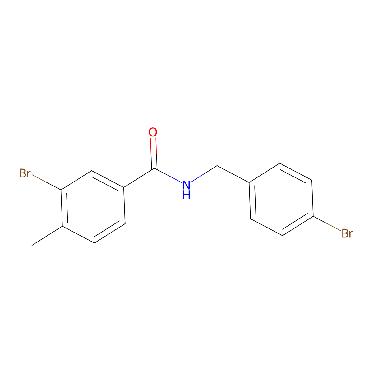 3-Bromo-N-[(4-bromophenyl)methyl]-4-methylbenzamide molecular structure, CAS 1538923-07-7