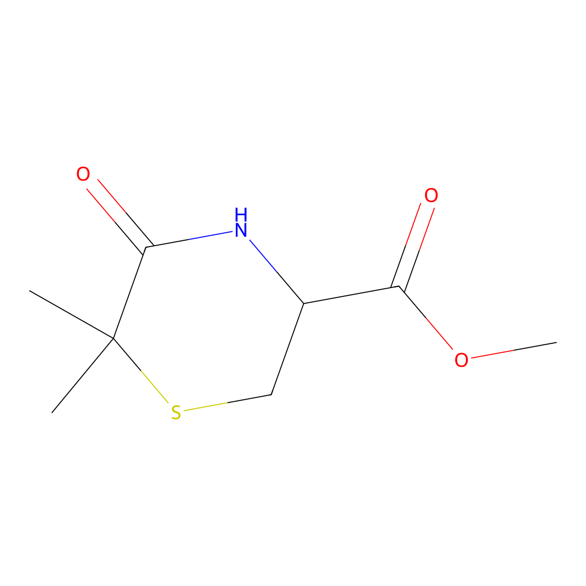 Methyl 6,6-dimethyl-5-oxo-3-thiomorpholinecarboxylate molecular structure, CAS 153893-73-3