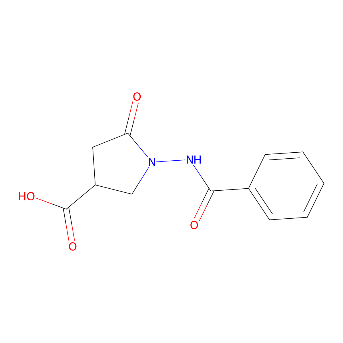1-(Benzoylamino)-5-oxopyrrolidine-3-carboxylic acid molecular structure, CAS 153895-84-2