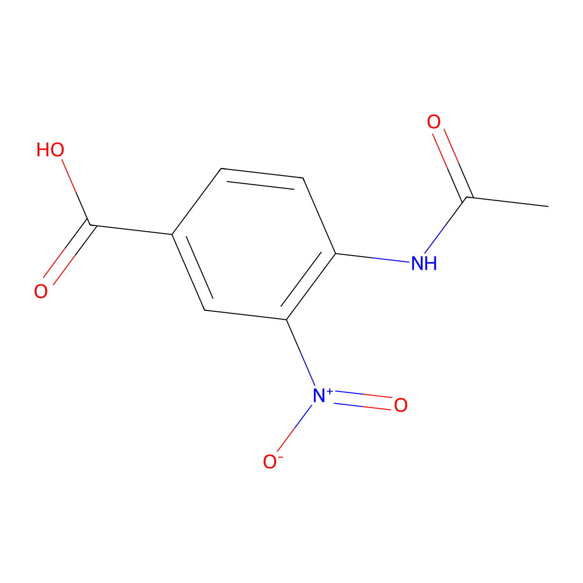 4-Acetamido-3-nitrobenzoic acid molecular structure, CAS 1539-06-6