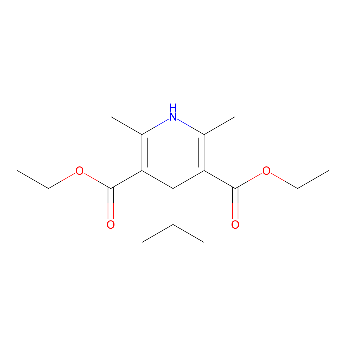 3,5-Pyridinedicarboxylic acid, 1,4-dihydro-4-isopropyl-2,6-dimethyl-, diethyl ester molecular structure, CAS 1539-32-8