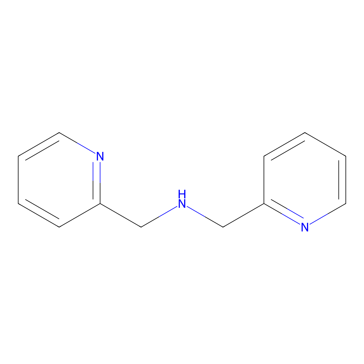 Bis(pyridin-2-ylmethyl)amine molecular structure, CAS 1539-42-0