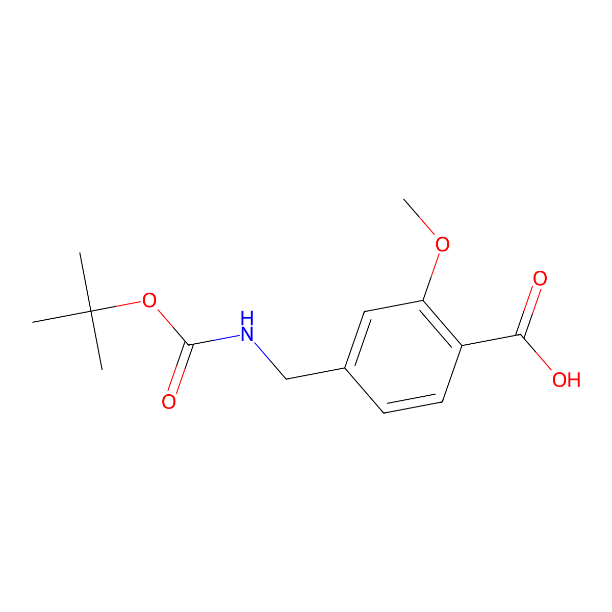 4-(([(Tert-butoxy)carbonyl]amino)methyl)-2-methoxybenzoic acid molecular structure, CAS 153903-12-9