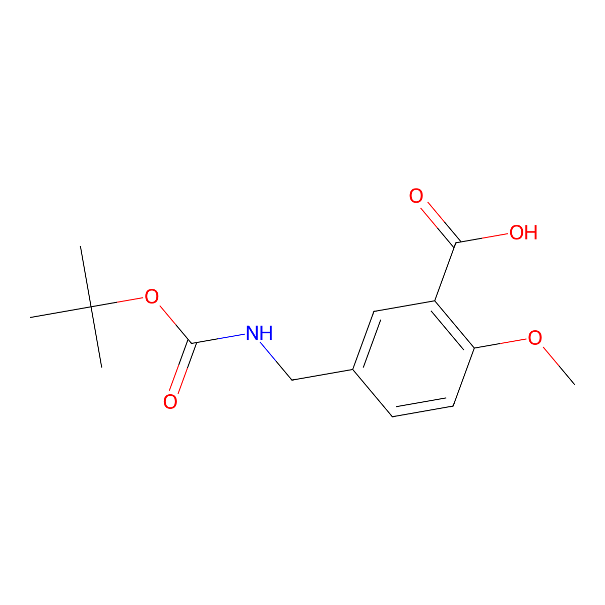 5-((((Tert-butoxy)carbonyl)amino)methyl)-2-methoxybenzoic acid molecular structure, CAS 153903-13-0