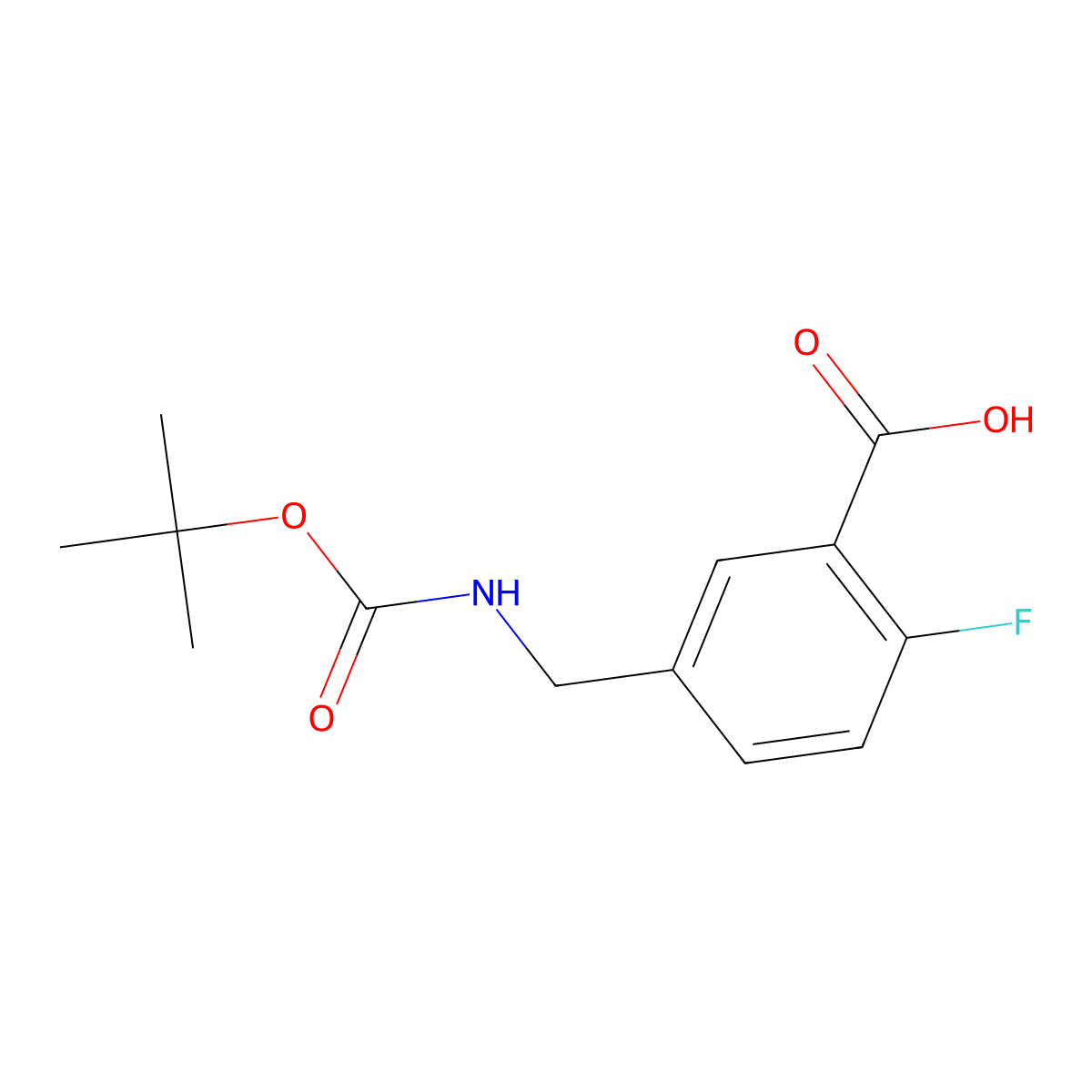 5-(Boc-amino)methyl-2-fluoro-benzoic acid molecular structure, CAS 153903-14-1