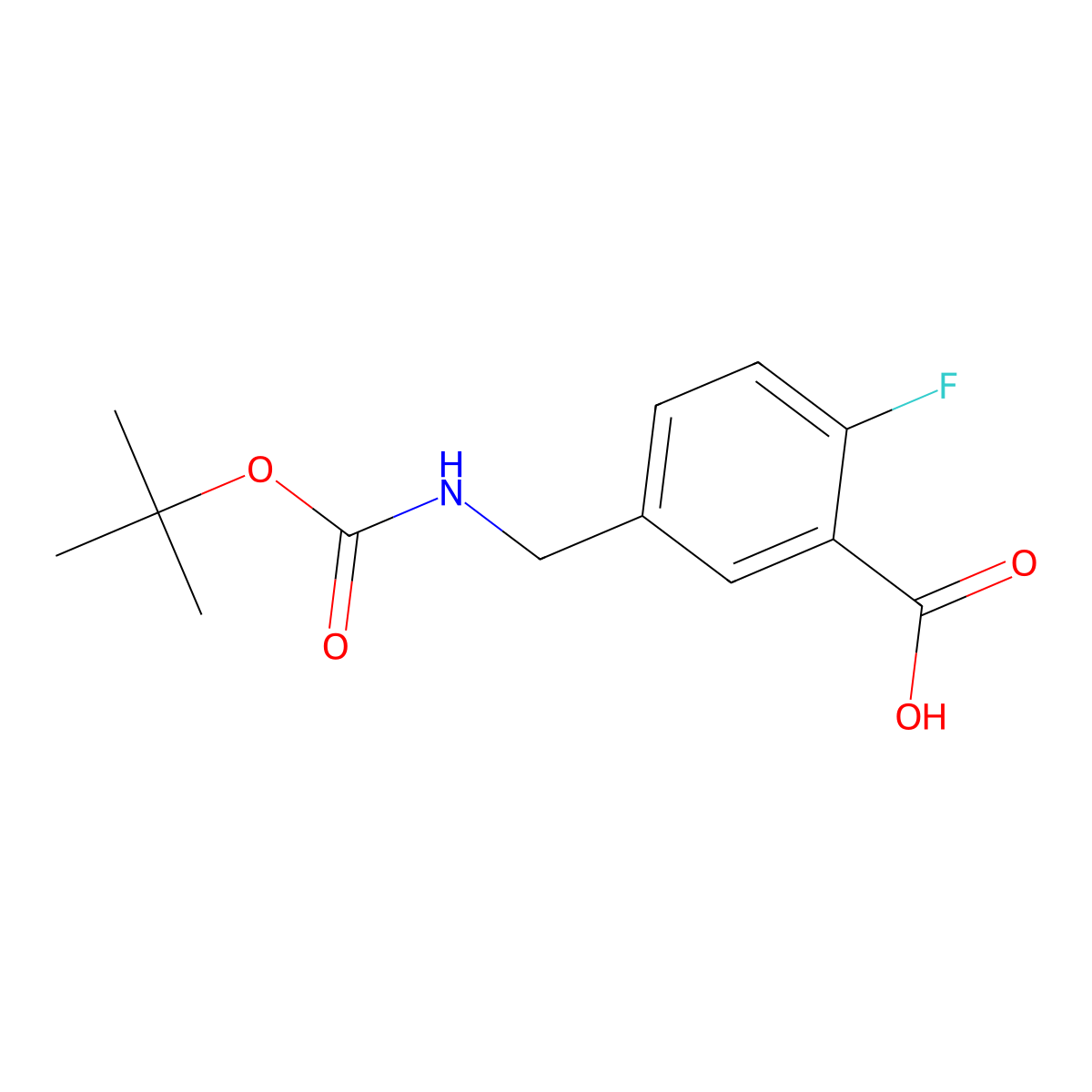 5-(Boc-amino)methyl-2-fluoro-benzoic acid molecular structure, CAS 153903-14-1