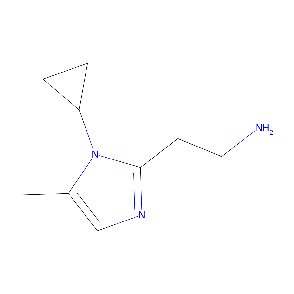2-(1-Cyclopropyl-5-methyl-1H-imidazol-2-yl)ethanamine molecular structure, CAS 1539031-01-0