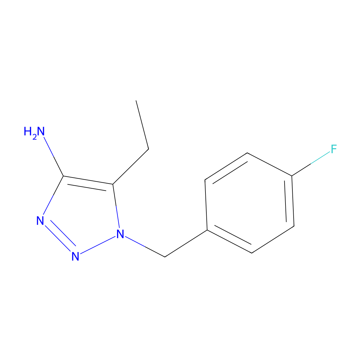5-Ethyl-1-[(4-fluorophenyl)methyl]-1H-1,2,3-triazol-4-amine molecular structure, CAS 1539048-11-7