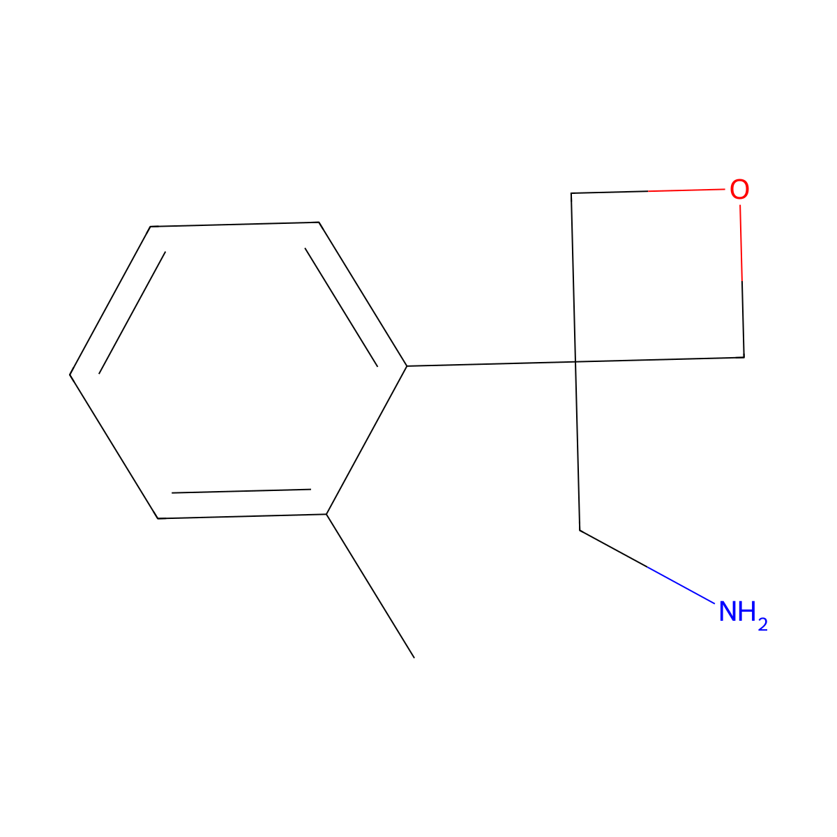 (3-(o-Tolyl)oxetan-3-yl)methanamine molecular structure, CAS 1539052-38-4