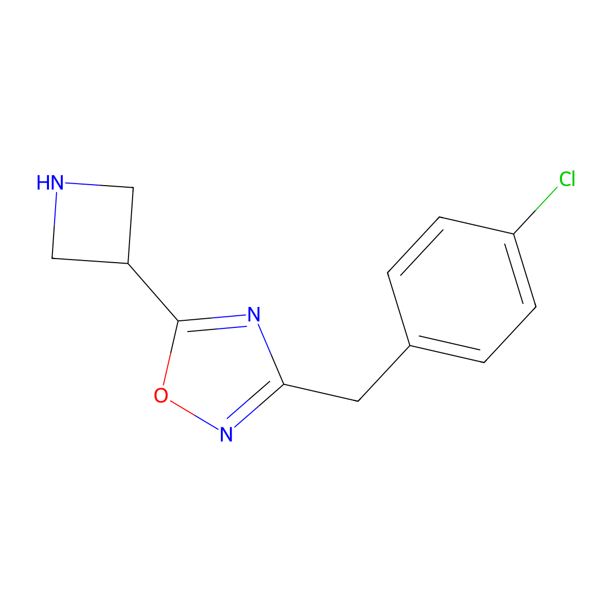 5-(Azetidin-3-yl)-3-(4-chlorobenzyl)-1,2,4-oxadiazole molecular structure, CAS 1539063-65-4
