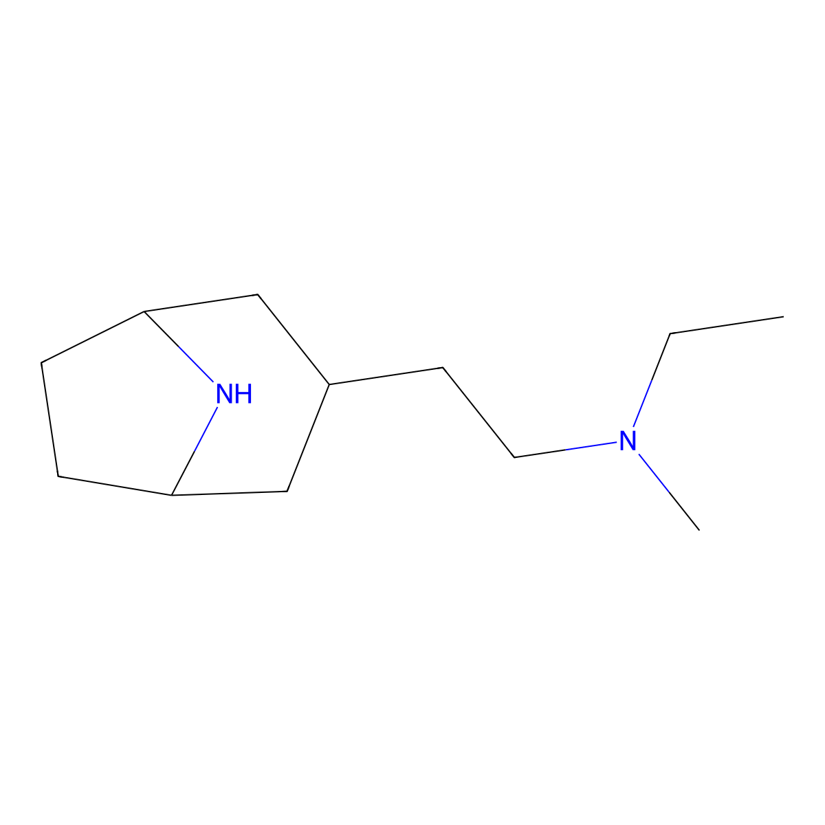 (2-{8-Azabicyclo[3.2.1]octan-3-yl}ethyl)(ethyl)methylamine molecular structure, CAS 1539080-15-3