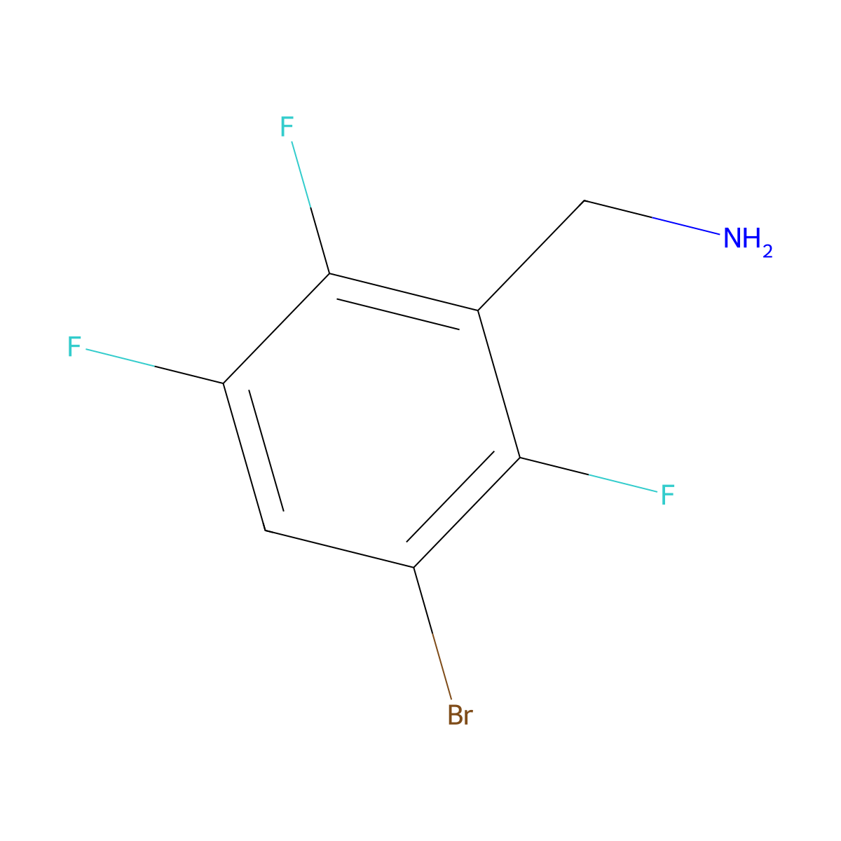 (3-Bromo-2,5,6-trifluorophenyl)methanamine molecular structure, CAS 1539083-58-3