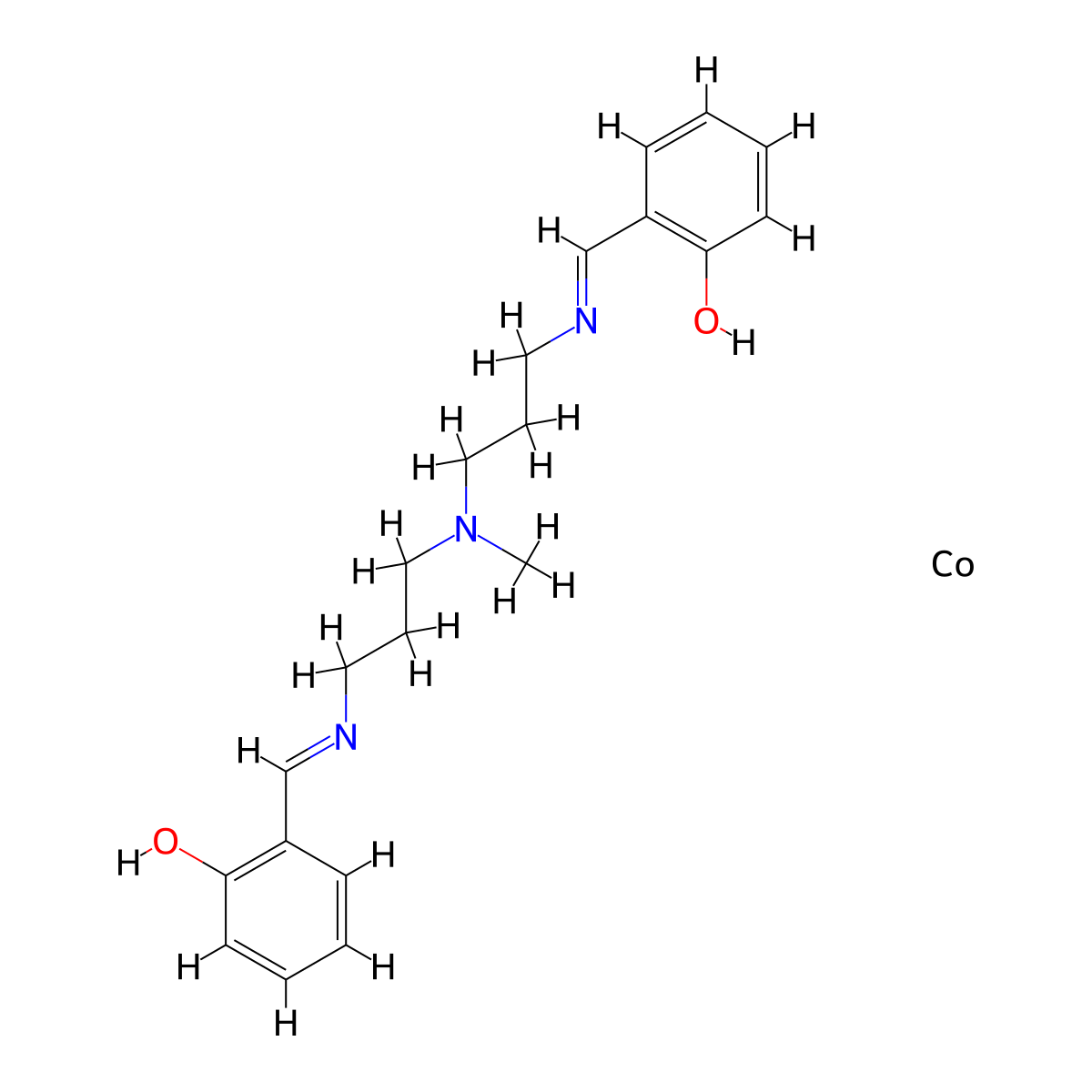 Bis(salicylideniminato-3-propyl)methylaminocobalt(II) molecular structure, CAS 15391-24-9
