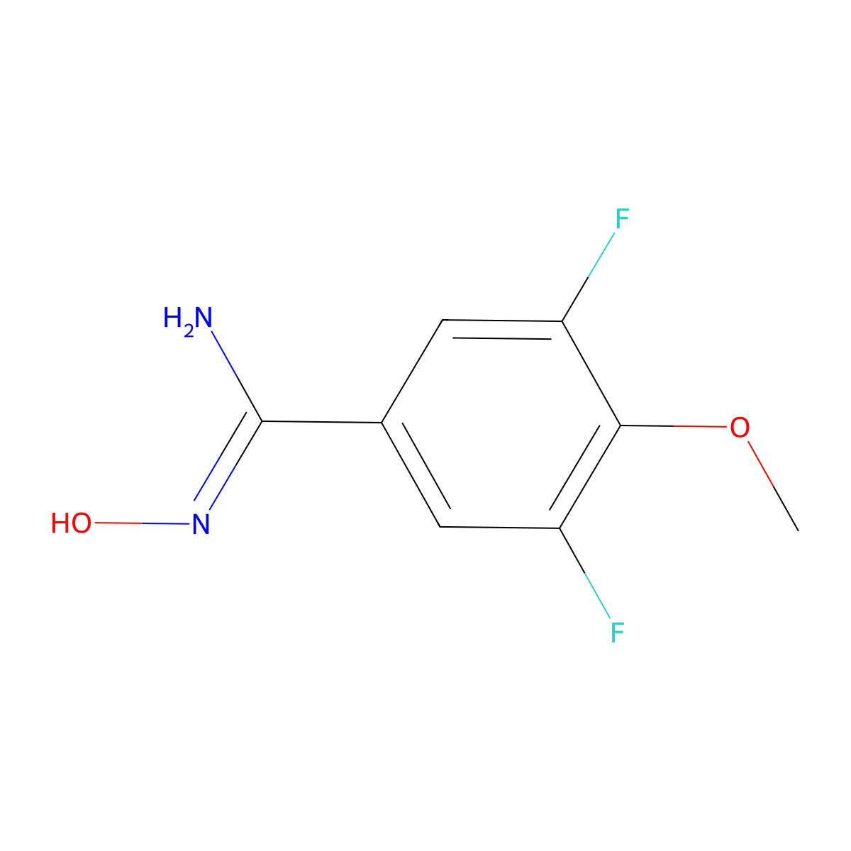 3,5-Difluoro-n'-hydroxy-4-methoxybenzene-1-carboximidamide molecular structure, CAS 153910-37-3