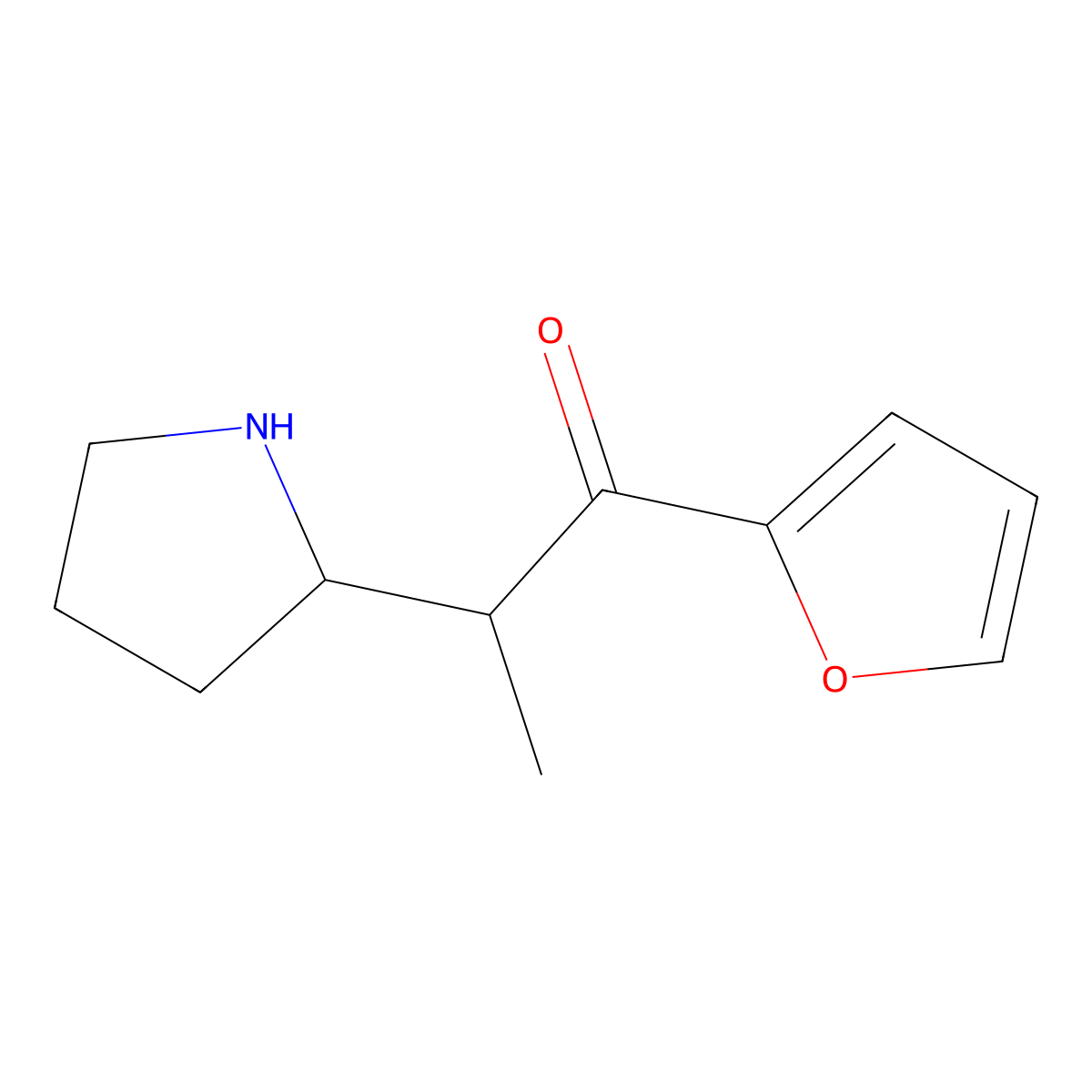 1-(Furan-2-yl)-2-(pyrrolidin-2-yl)propan-1-one molecular structure, CAS 1539106-46-1