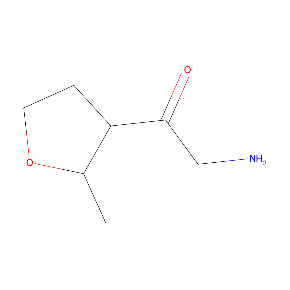 2-Amino-1-(2-methyloxolan-3-yl)ethan-1-one molecular structure, CAS 1539106-97-2