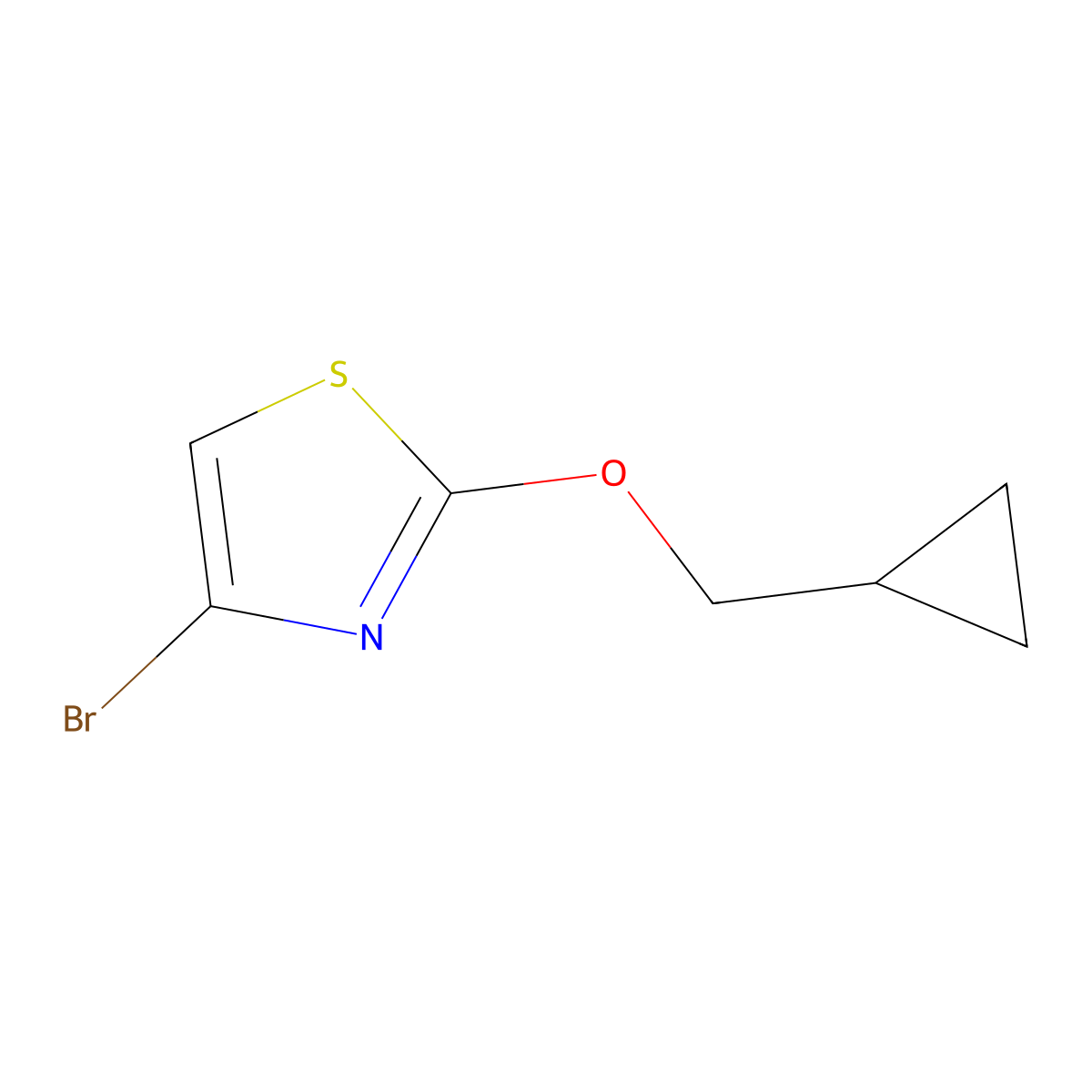4-Bromo-2-(cyclopropylmethoxy)thiazole molecular structure, CAS 1539110-07-0