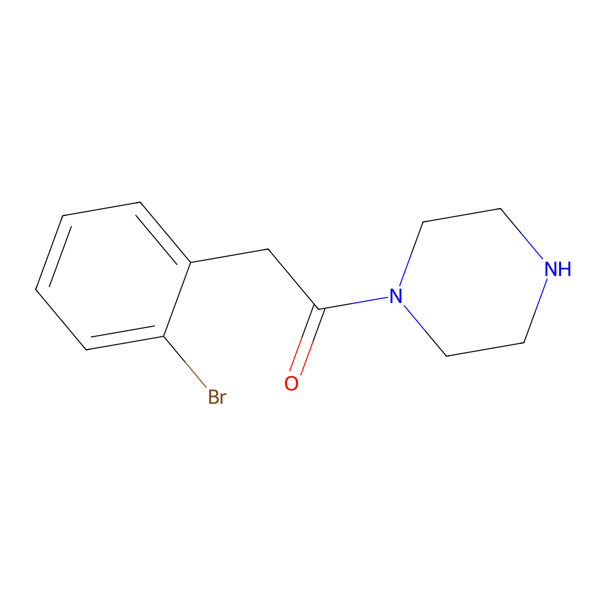 2-(2-Bromophenyl)-1-(piperazin-1-yl)ethanone molecular structure, CAS 1539123-41-5