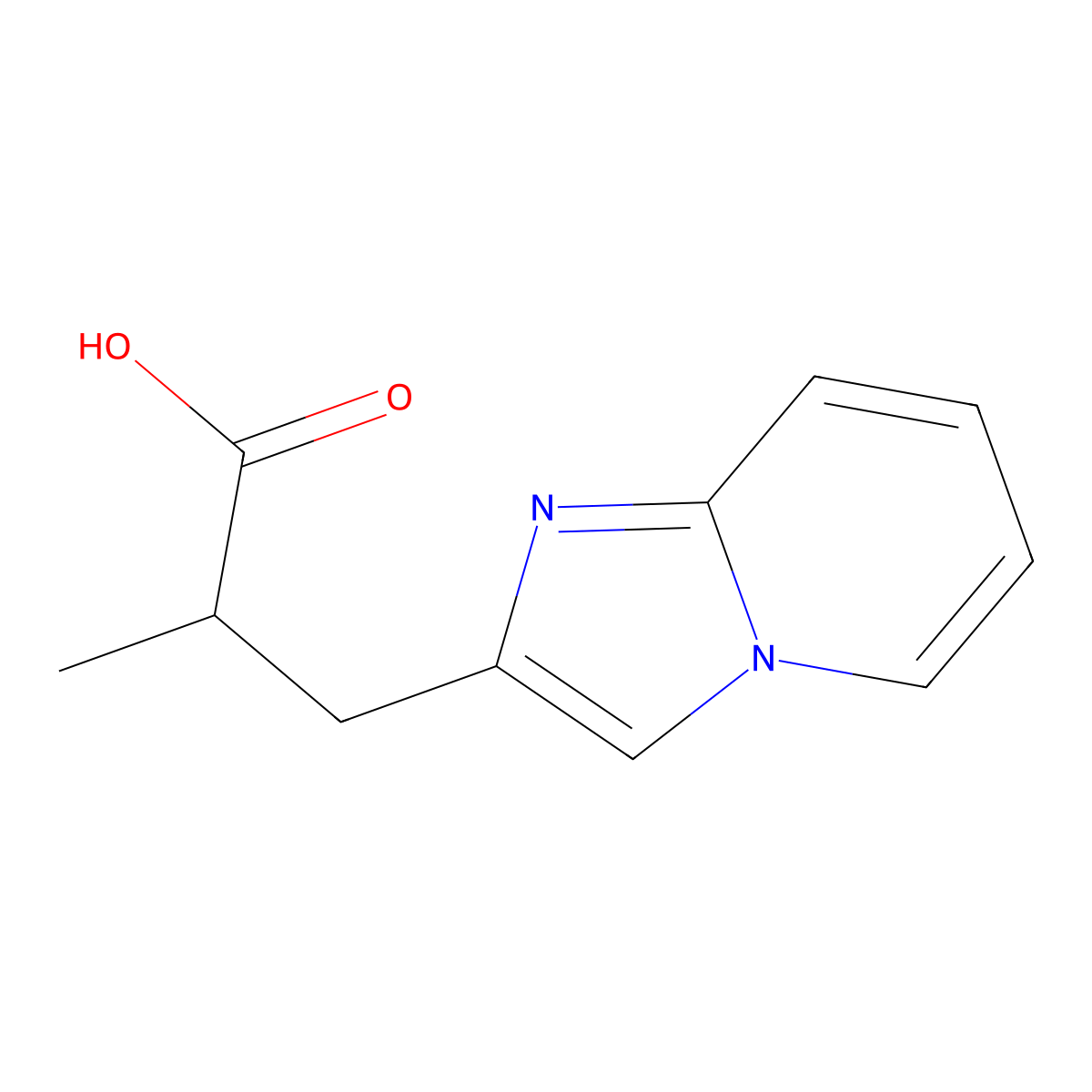3-(Imidazo[1,2-a]pyridin-2-yl)-2-methylpropanoic acid molecular structure, CAS 1539134-80-9
