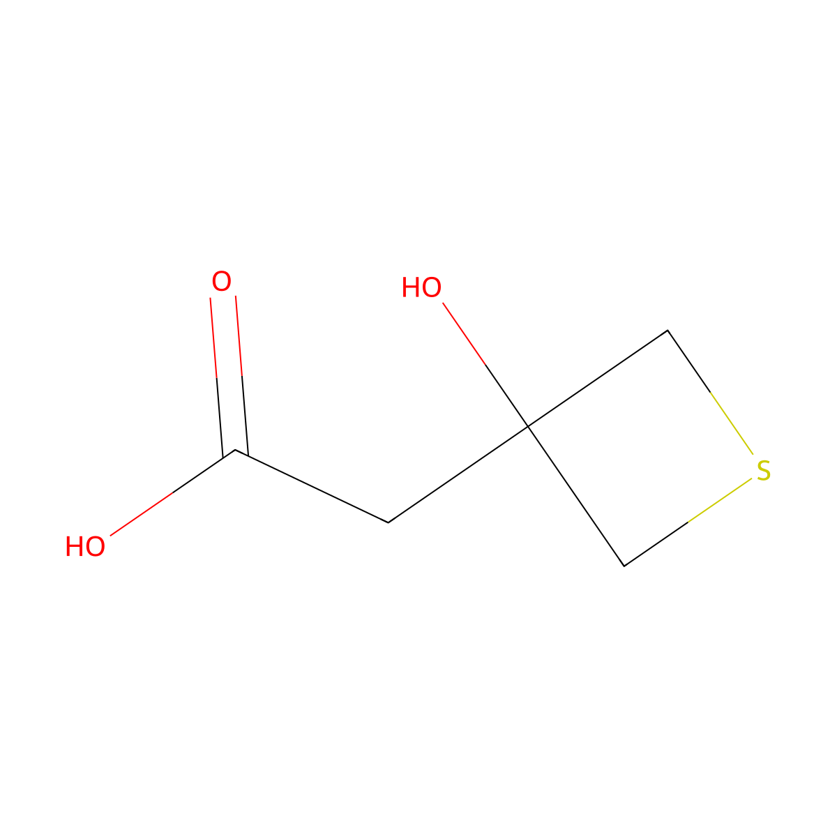 2-(3-Hydroxythietan-3-yl)acetic acid molecular structure, CAS 1539139-86-0