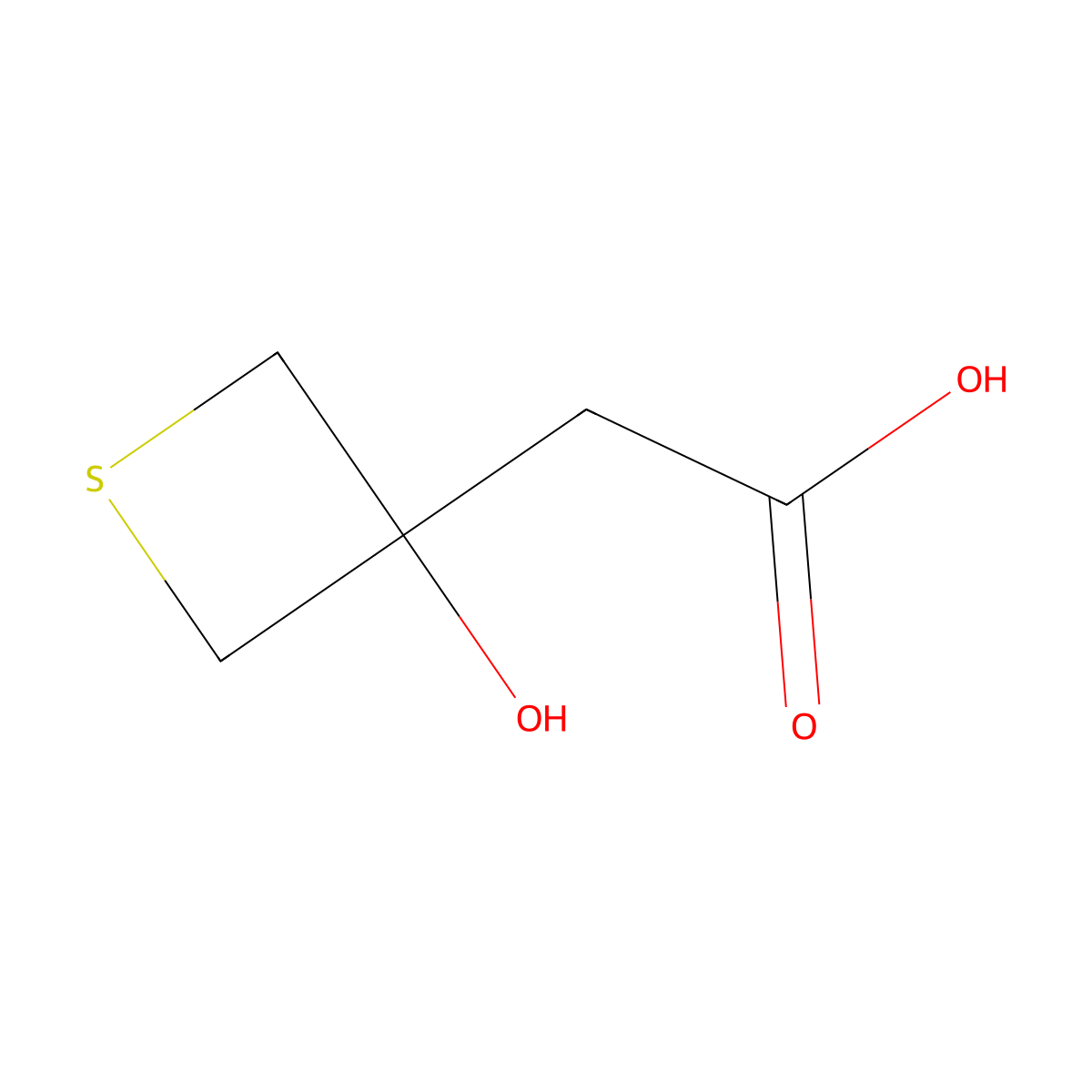 2-(3-Hydroxythietan-3-yl)acetic acid molecular structure, CAS 1539139-86-0