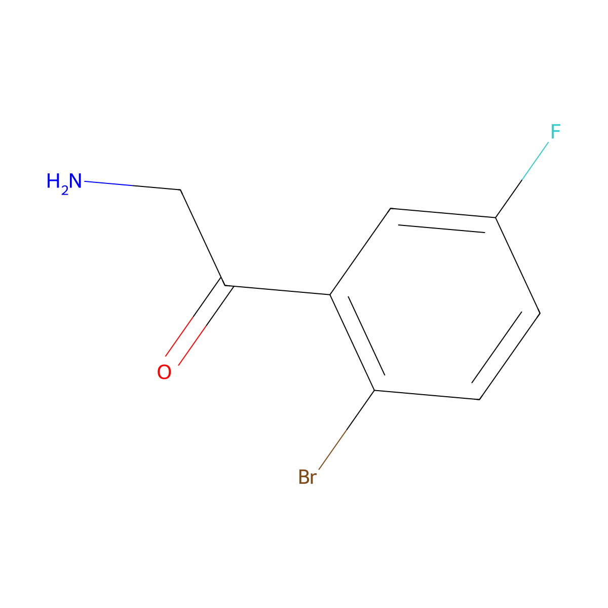 2-Amino-1-(2-bromo-5-fluorophenyl)ethan-1-one molecular structure, CAS 1539156-83-6