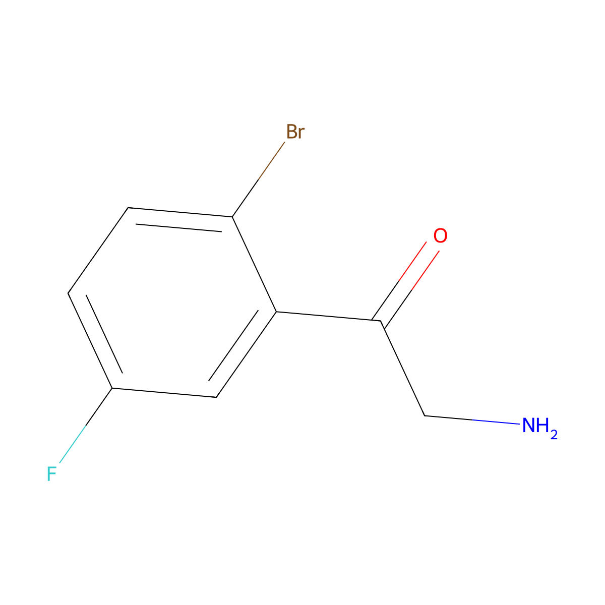 2-Amino-1-(2-bromo-5-fluorophenyl)ethan-1-one molecular structure, CAS 1539156-83-6