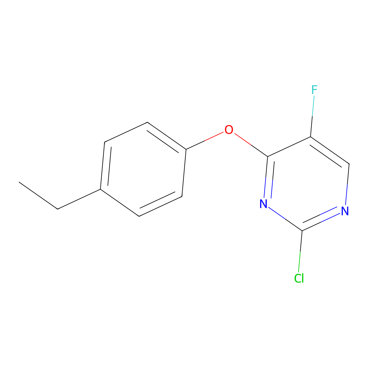 2-Chloro-4-(4-ethylphenoxy)-5-fluoropyrimidine molecular structure, CAS 1539171-51-1