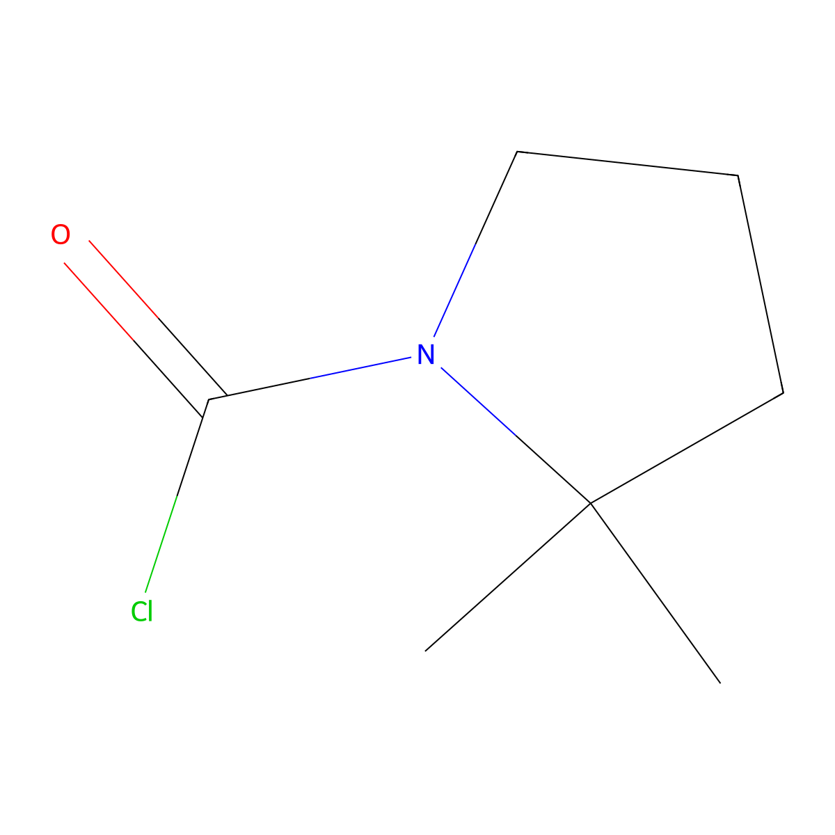 2,2-Dimethylpyrrolidine-1-carbonyl chloride molecular structure, CAS 1539173-47-1