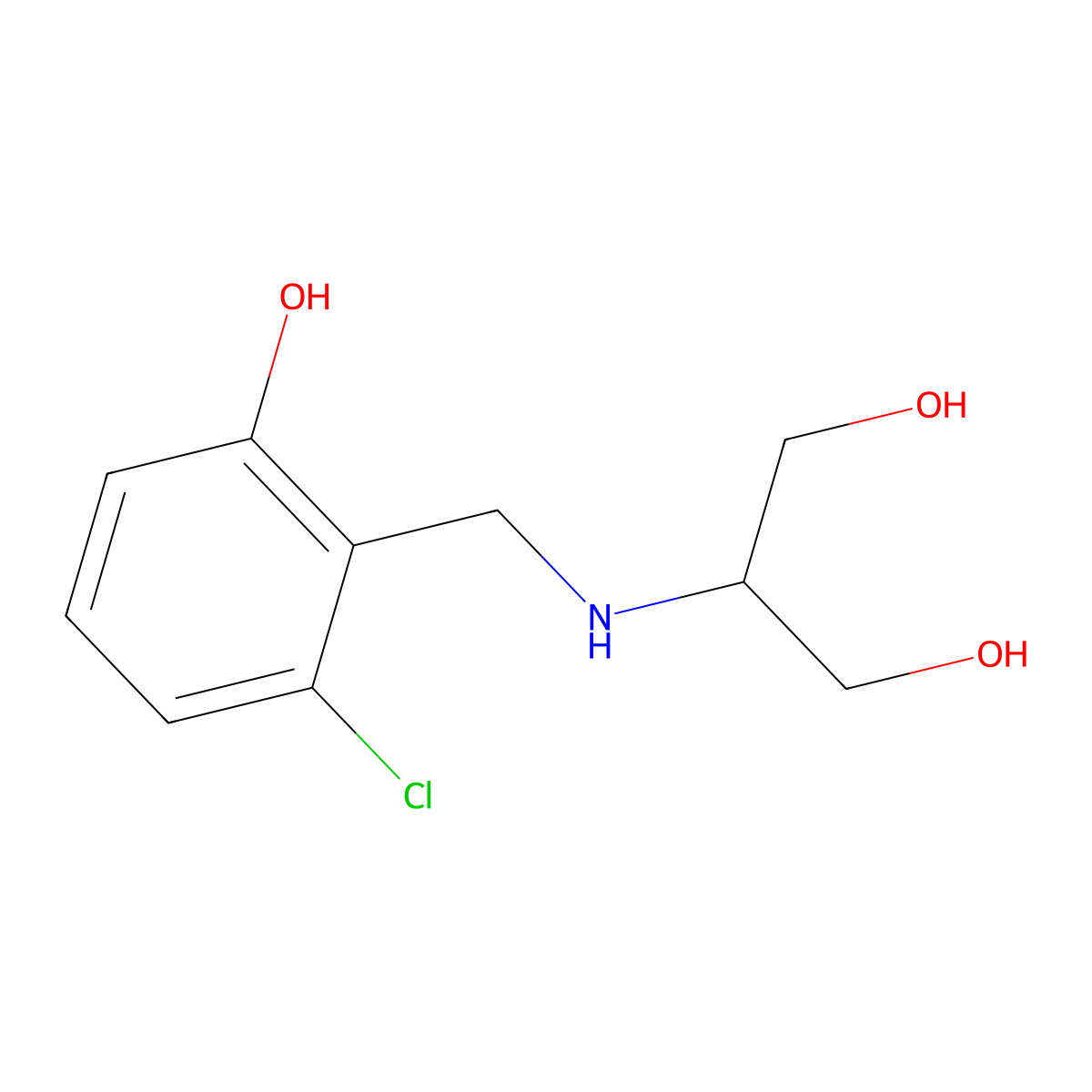 2-{[(2-Chloro-6-hydroxyphenyl)methyl]amino}propane-1,3-diol molecular structure, CAS 1539180-57-8