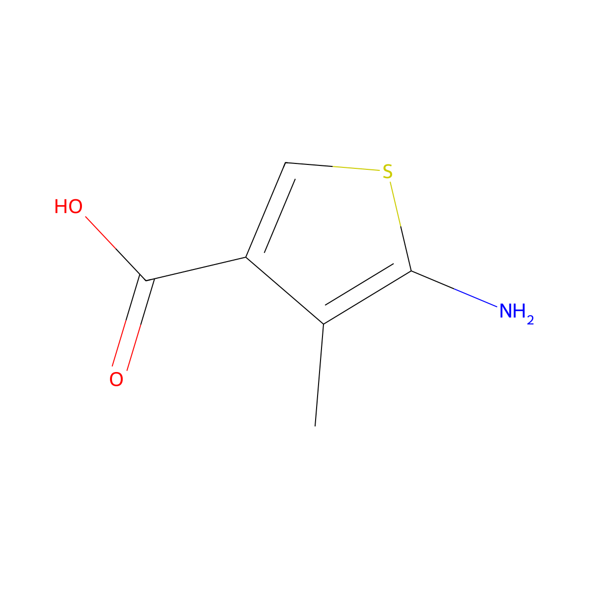 5-Amino-4-methylthiophene-3-carboxylic acid molecular structure, CAS 1539182-41-6