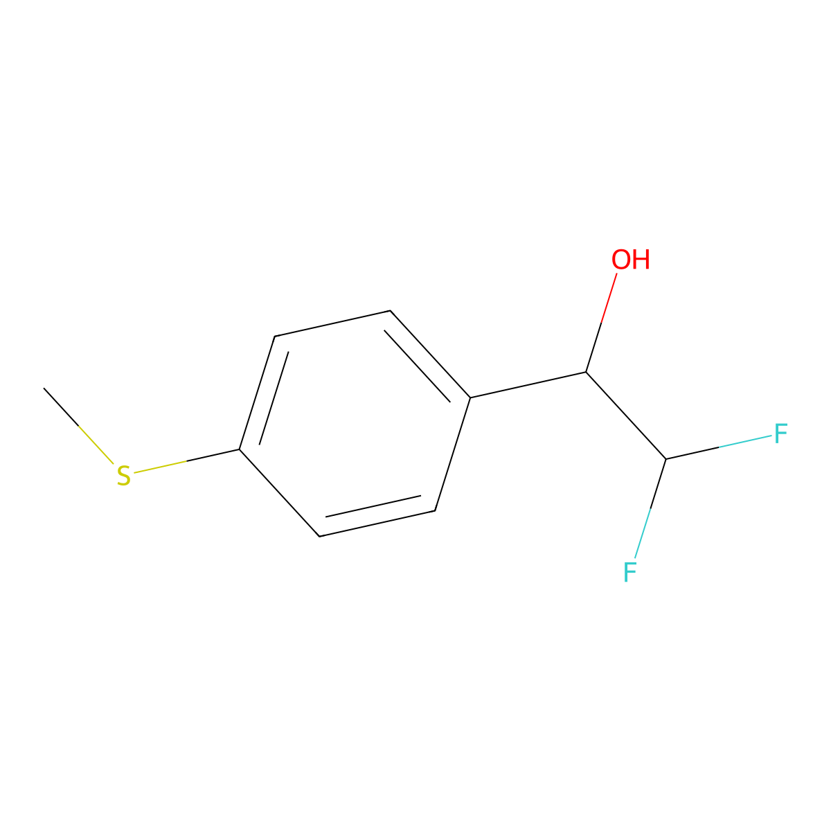 2,2-Difluoro-1-[4-(methylsulfanyl)phenyl]ethan-1-ol molecular structure, CAS 1539189-42-8