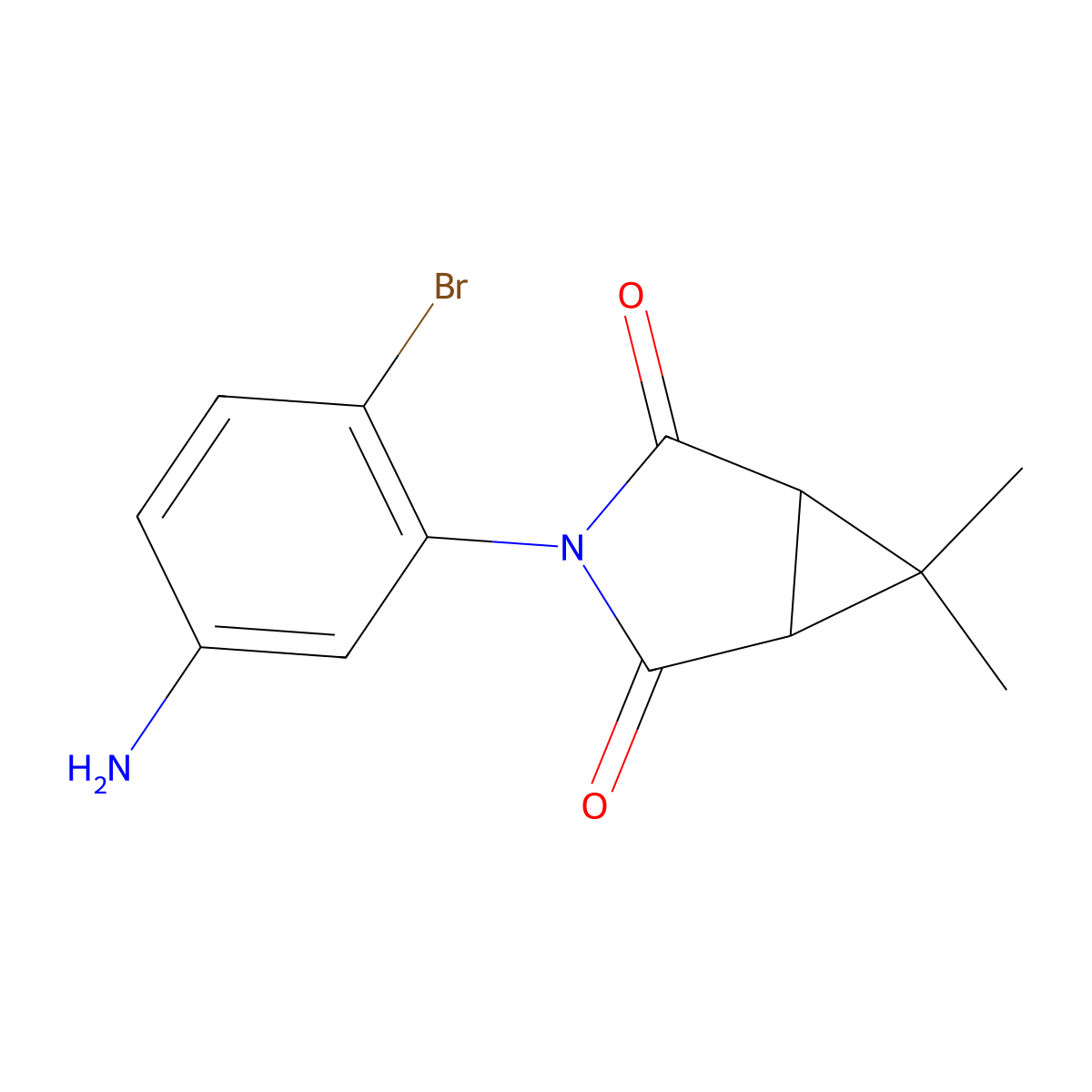 3-(5-Amino-2-bromophenyl)-6,6-dimethyl-3-azabicyclo[3.1.0]hexane-2,4-dion+ molecular structure, CAS 1539191-74-6