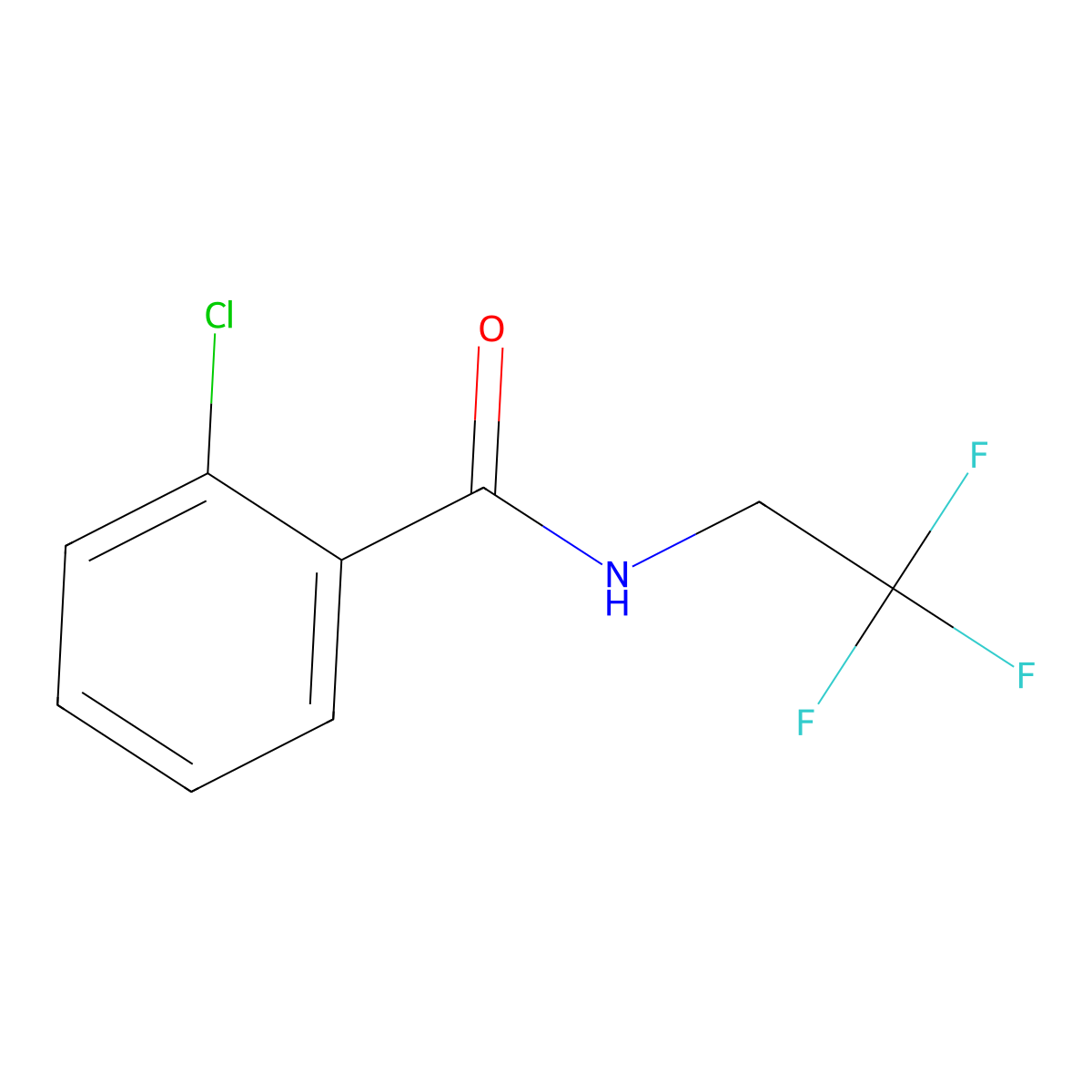 2-chloro-N-(2,2,2-trifluoroethyl)benzamide molecular structure, CAS 1539199-09-1